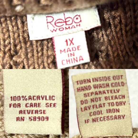 REBA Cowl Neck Sweater Women’s 1X Ombré Long Sleeve - Picture 8 of 8